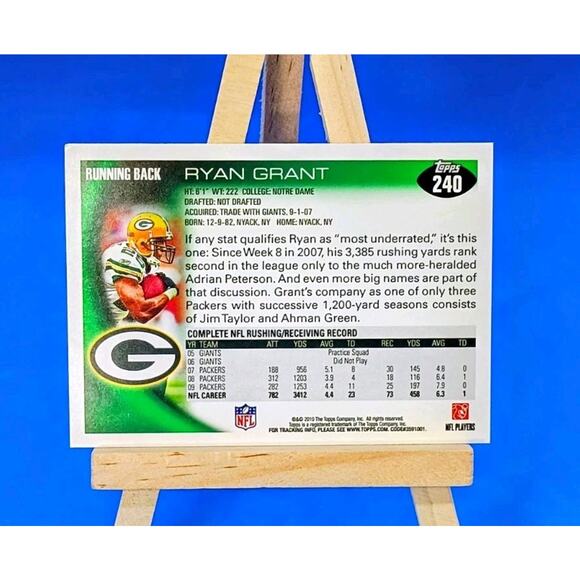 2010 Topps - Ryan Grant #240 - Picture 2 of 2